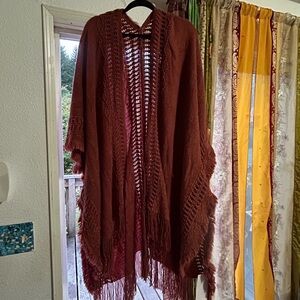 Fall Ruana in terracotta acrylic by Atomic Wildflower